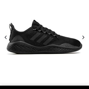 This is an Adidas Fluidflow 2.0 running shoe in a "Core Black" colorway